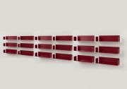 Mensola modulare Rosso "U" - 60 cm - Set di 18 - Acciaio Mensole rosse - 1