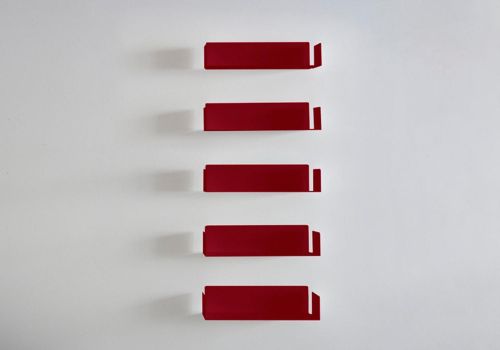 Libreria design JUDD Rosso 60 cm - Set di 5 Mensole rosse - 1