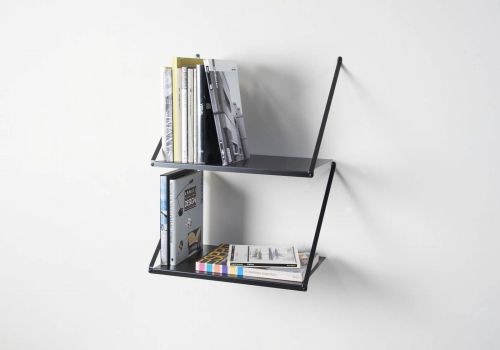 Sale Hanging Wall Shelf 50 x 35 cm - black Steel