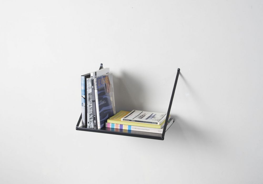 Hanging Wall Shelf 19.69 x 13.78 inches - Black Steel Hanging wall shelves - 1