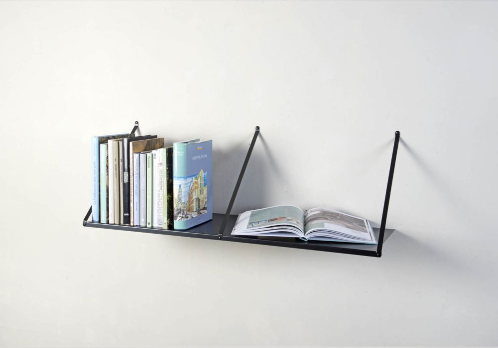 Hanging Wall Shelf 100 x 35 cm - Black Steel Hanging wall shelves - 1