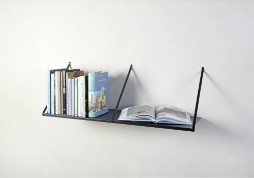 Hanging Wall Shelf 39.38 x 13.78 inches - Black Steel Hanging wall shelves - 1