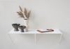 Wall console table 39.38 x 13.78 inches - Metal - White Wall console table - 2