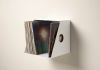 Rangement vinyle mural en métal blanc pour rangement de disques vinyles
