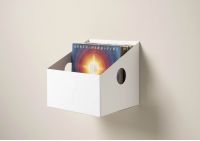 Vinyl record storage box - Metal White Vinyl Storage - 1