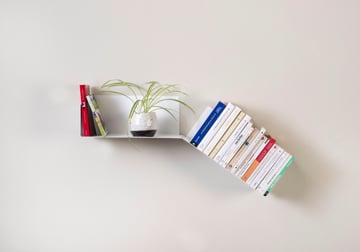 Video: Libreria di design - Bianco in metallo - L75 cm Max.