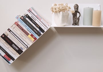 Video: Libreria di design - Bianco in metallo - L75 cm Max.