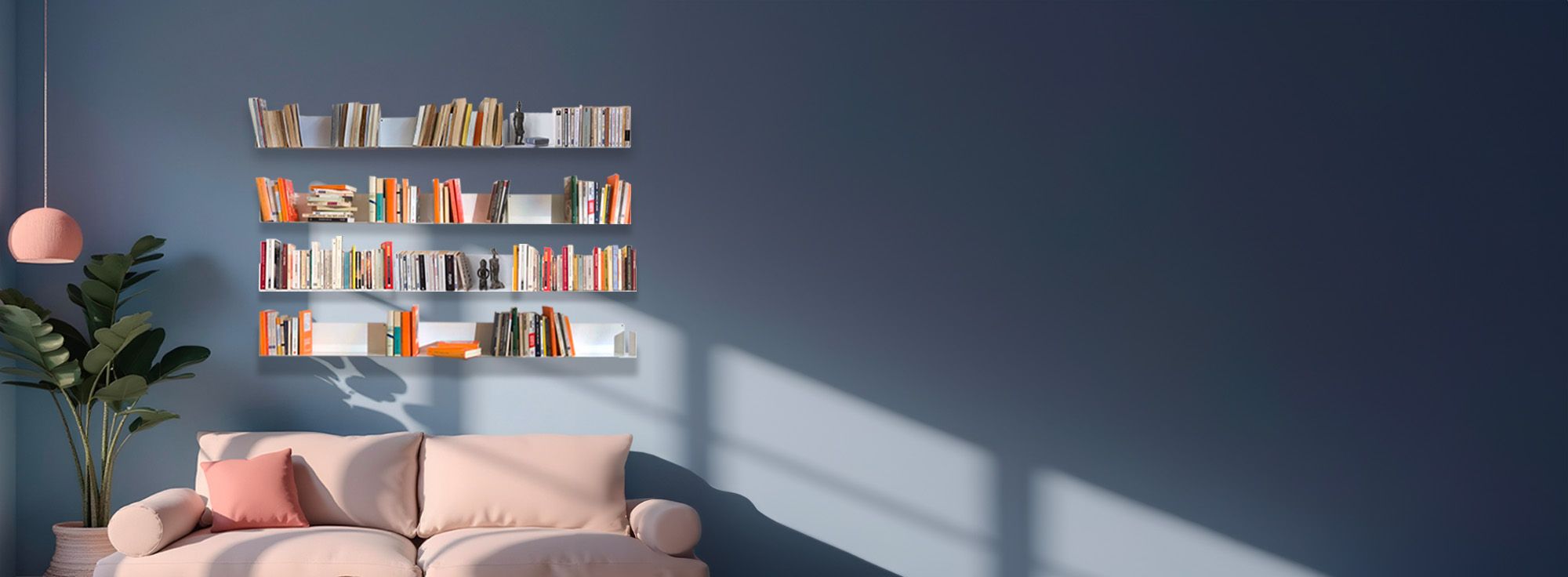 Verander je muur in een boekenkast